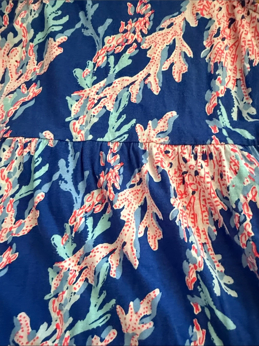 Lilly Pulitzer Blue Coral Print Tiered Tank Dress